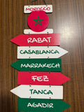 Panneau Directionnel Déco – Maroc 🇲🇦 , France 🇫🇷, Tunisie 🇹🇳