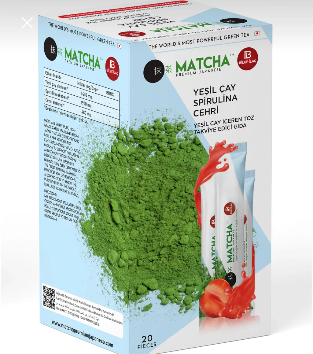 Lot de Thé détox Matcha Premium à la fraise
